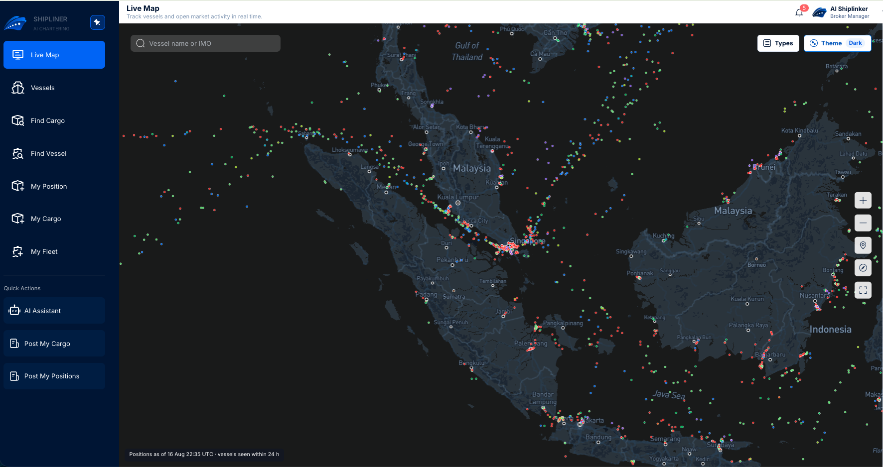 ShipLinker AI 3.0 — Live Map tracking 200,000+ vessels in real time